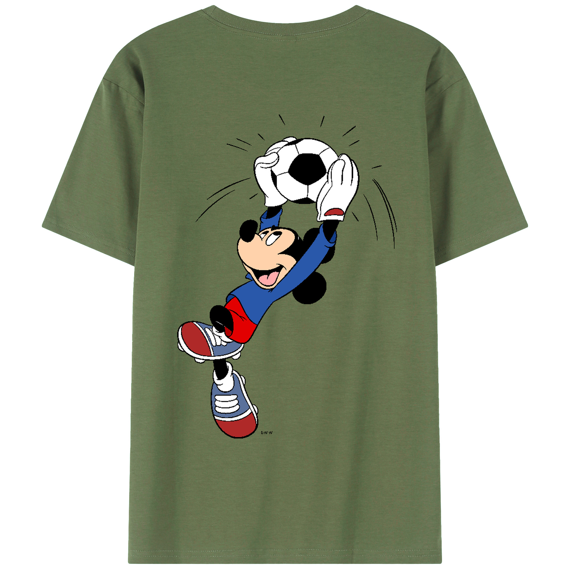 ミッキーマウス Mickey Mouse 綿100％ メンズ半袖Tシャツ（バックプリント） 通気性